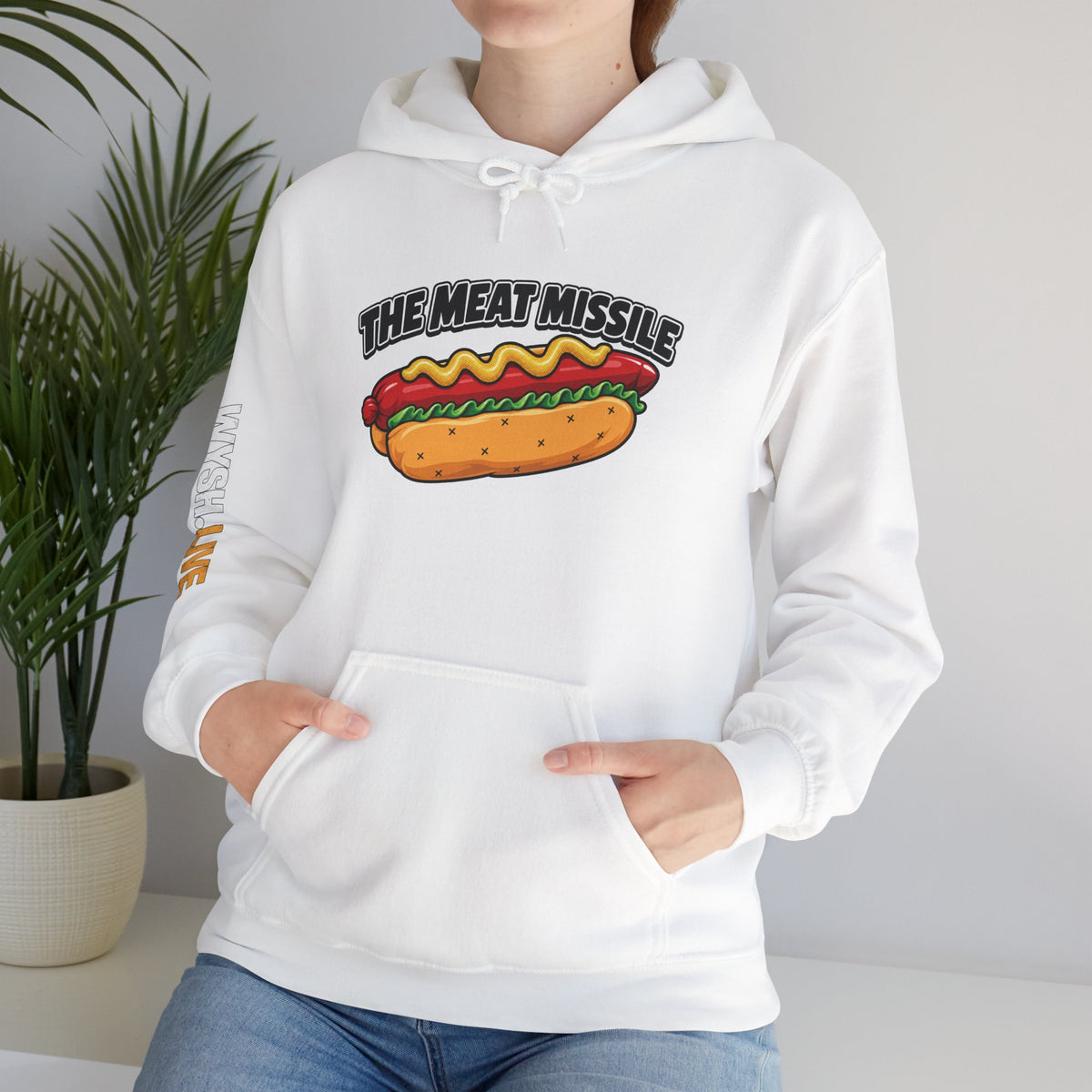 The Meat Missile Hot Dog Hoodie | WYSH.LIVE Sleeve Print