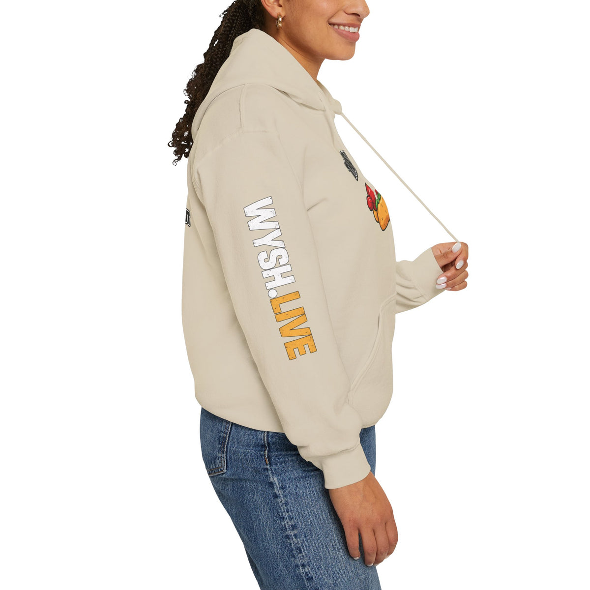 The Meat Missile Hot Dog Hoodie | WYSH.LIVE Sleeve Print