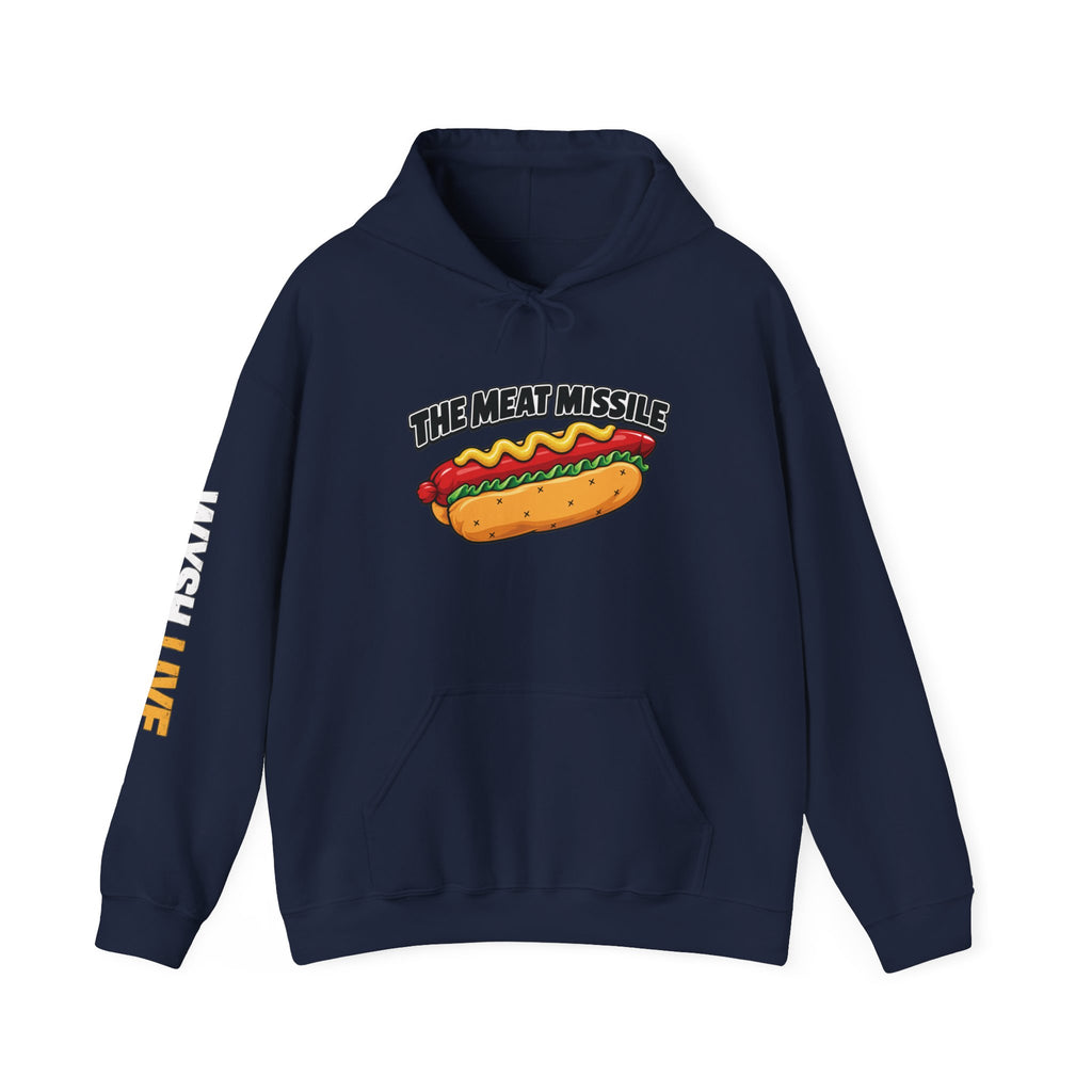 The Meat Missile Hot Dog Hoodie | WYSH.LIVE Sleeve Print