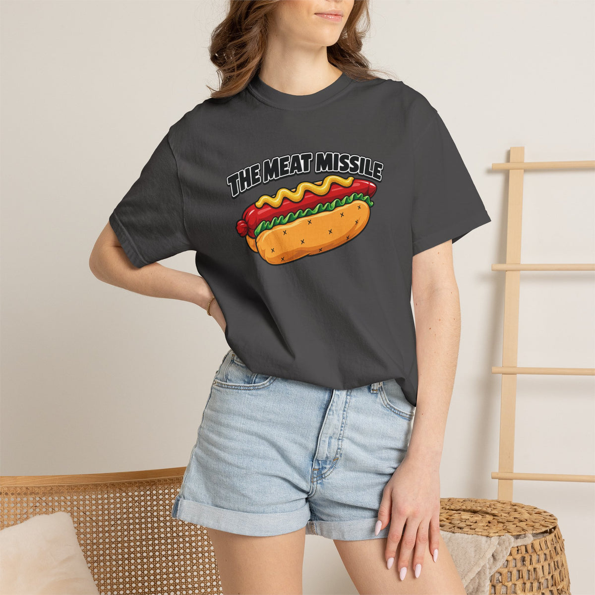 The Meat Missile Hot Dog Tee — Front & Back Design | WYSH.LIVE