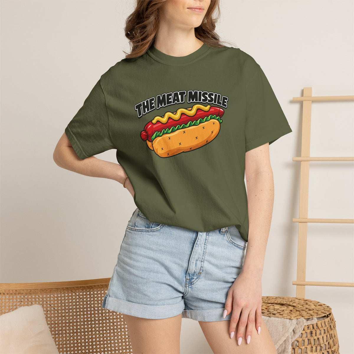 The Meat Missile Hot Dog Tee — Front & Back Design | WYSH.LIVE