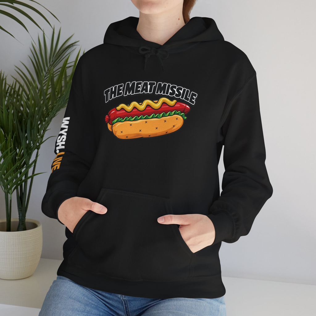 The Meat Missile Hot Dog Hoodie | WYSH.LIVE Sleeve Print