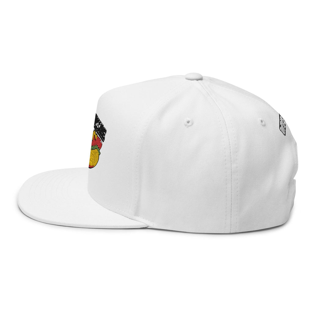 Flat Bill Cap — "The Meat Missile" Embroidered Hot Dog Hat
