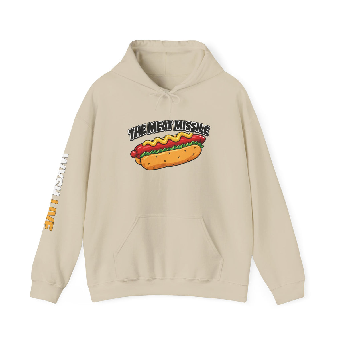 The Meat Missile Hot Dog Hoodie | WYSH.LIVE Sleeve Print
