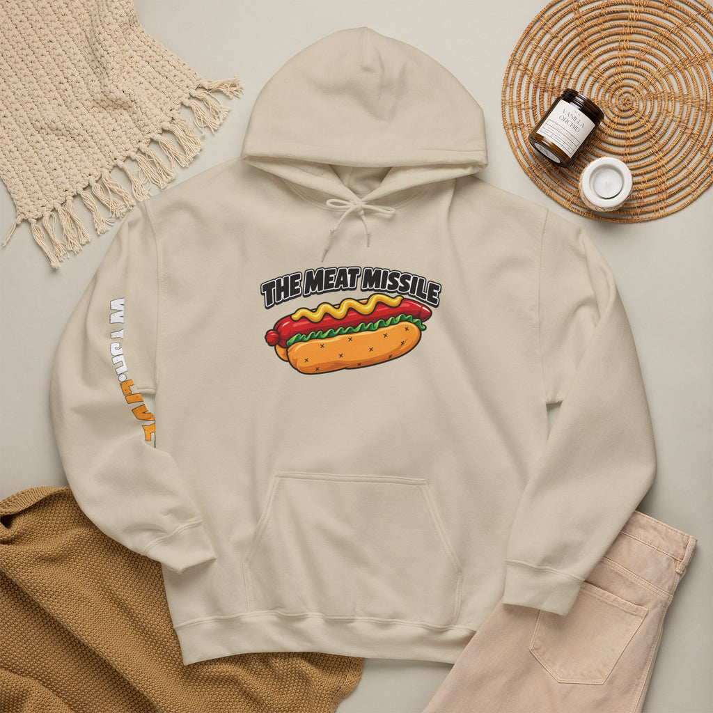 The Meat Missile Hot Dog Hoodie | WYSH.LIVE Sleeve Print