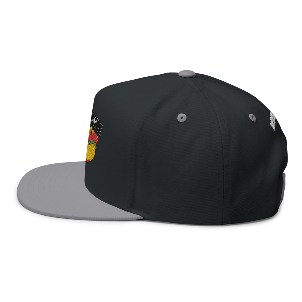 Flat Bill Cap — "The Meat Missile" Embroidered Hot Dog Hat