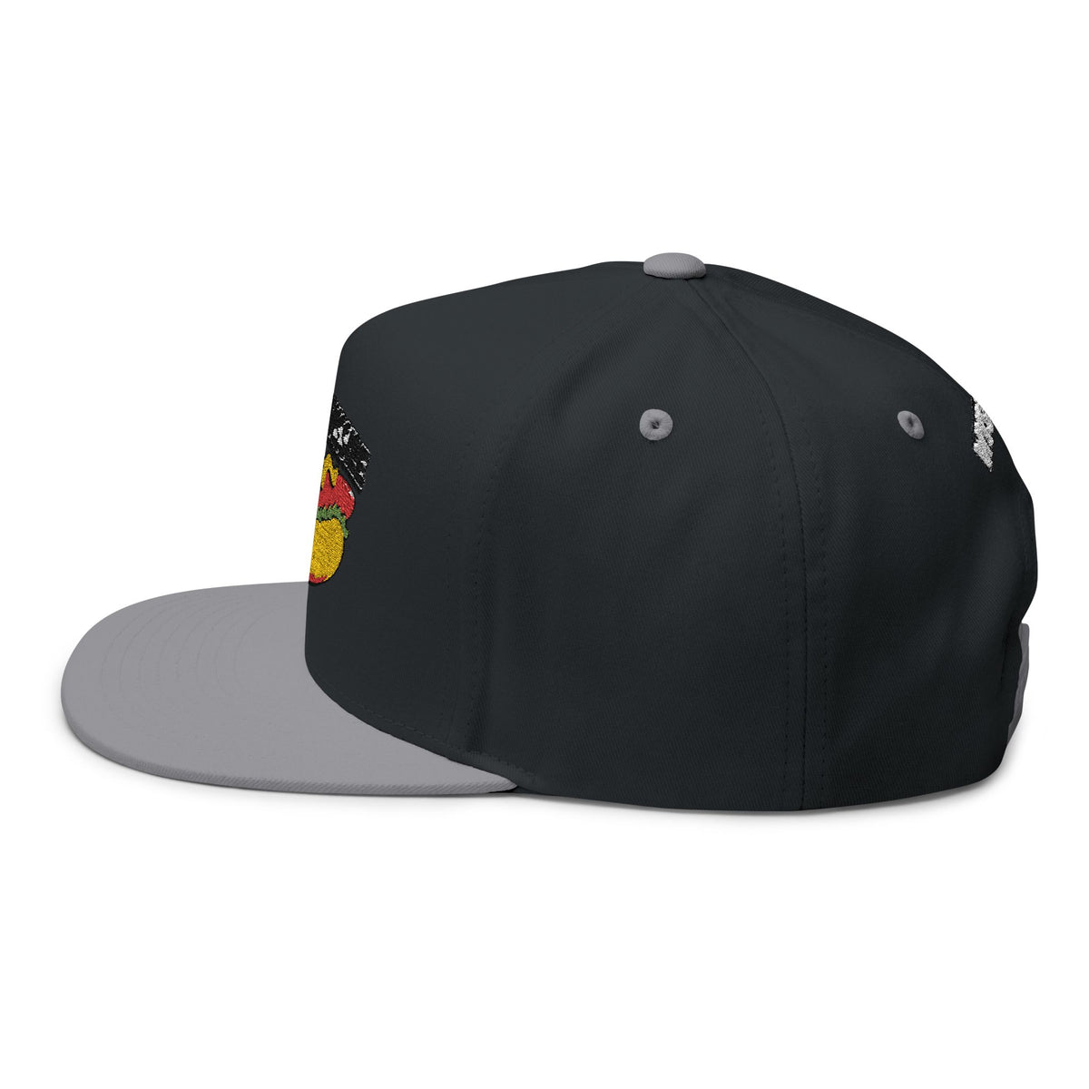 Flat Bill Cap — "The Meat Missile" Embroidered Hot Dog Hat